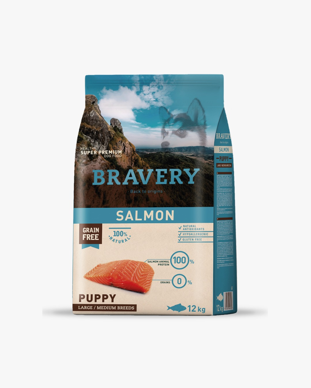 Bravery Salmón Puppy Large/Medium Breeds - 12kg