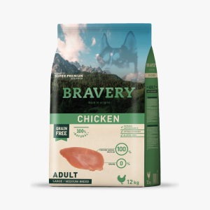BRAVERY CHICKEN ADULT LARGE/MEDIUM BREEDS 12 KG
