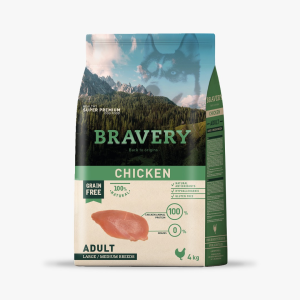 BRAVERY CHICKEN ADULT LARGE/MEDIUM BREEDS 4 KG