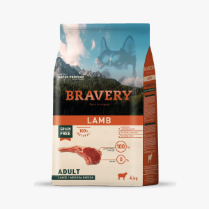 BRAVERY LAMB ADULT LARGE/MEDIUM BREED 4 KG