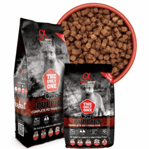 THE ONLY ONE COMPLETE DOG FOOD PUPPIES 85% CARNE DE PAVO, PESCADO, CERDO Y PATO 15% VEGETALES 0% GRANOS