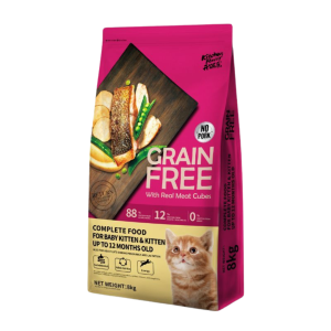 KitchenFlavor GRAIN FREE Alimento completo sin cereales para Baby Kitten (con cubitos de salmon real visibles)