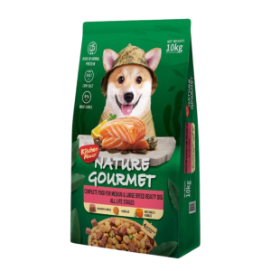KitchenFlavor Nature Gourmet Salmón Alimento Premiun completa para razas medianas y grandes cuidado del pelaje y la piel para todas las etapas de la vida 10 kg