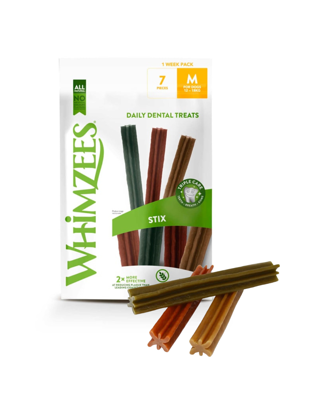 Whimzees Snack Dental «Stix» Talla M – 7 Unidades